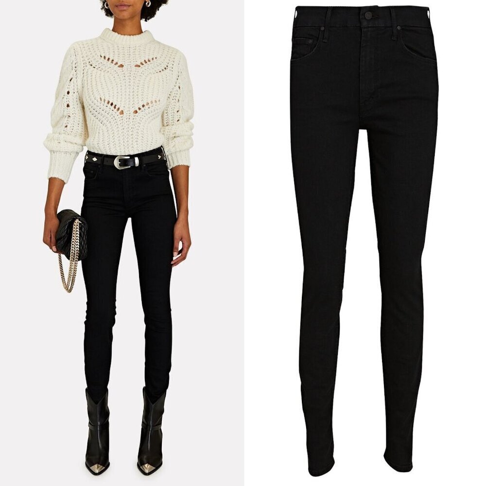 MOTHER The Looker Skinny Black Not Guilty Jeans Size 27